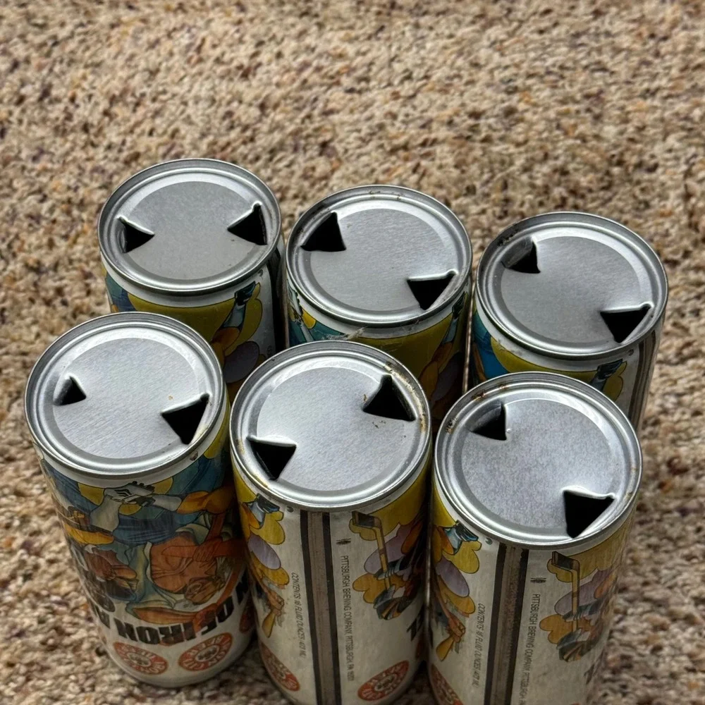 Vintage Iron City Beer Iron and Steel Cans 16oz Pittsburgh Sports Set of 6